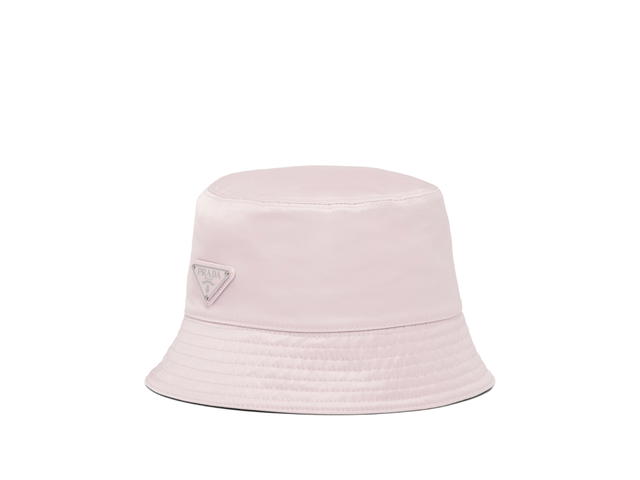 Prada Prada Re-Nylon Bucket Hat In Cotton Lining With Enameled Metal Triangle Logo Alabaster Pink - view 1