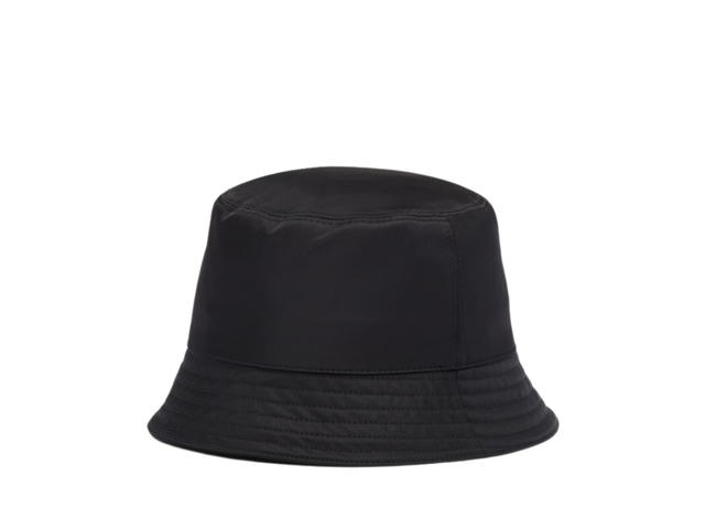 Prada Prada Re-Nylon Bucket Hat In Cotton Lining With Enameled Metal Triangle Logo Black - view 2