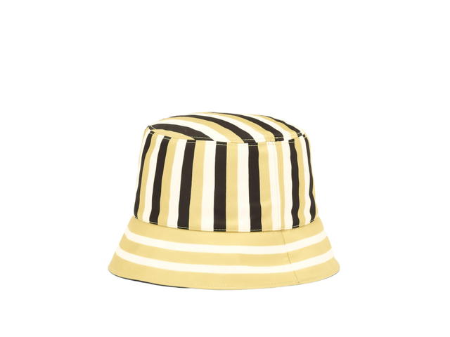 Prada Prada Re-Nylon Bucket Hat In Fabric With Bayadere Printed Logo Yellow-Black - view 2