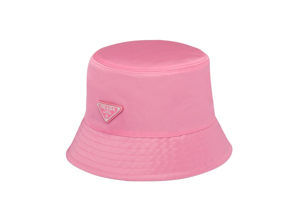 Prada Prada Re-Nylon Bucket Hat With Enameled Metal Triangle Logo Begonia Pink