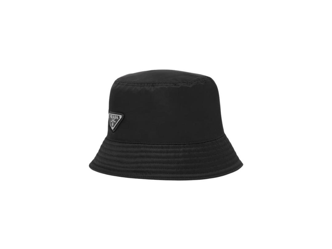 Prada Prada Re-Nylon Bucket Hat With Enameled Metal Triangle Logo Black