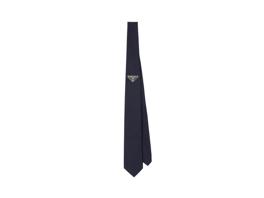 Prada Prada Re-Nylon Gabardine Tie In Nylon With Triangle Logo Blue