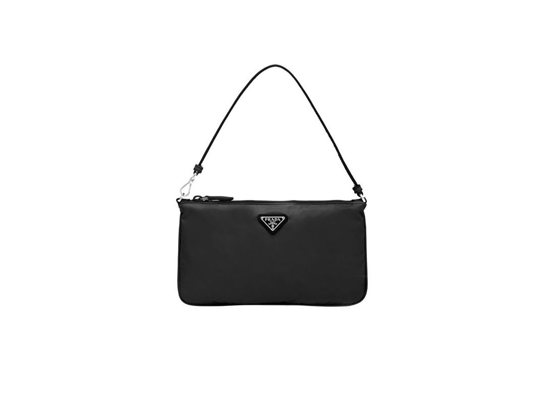 Prada Prada Re-Nylon Mini Bag With Enameled Metal Triangle Logo Black