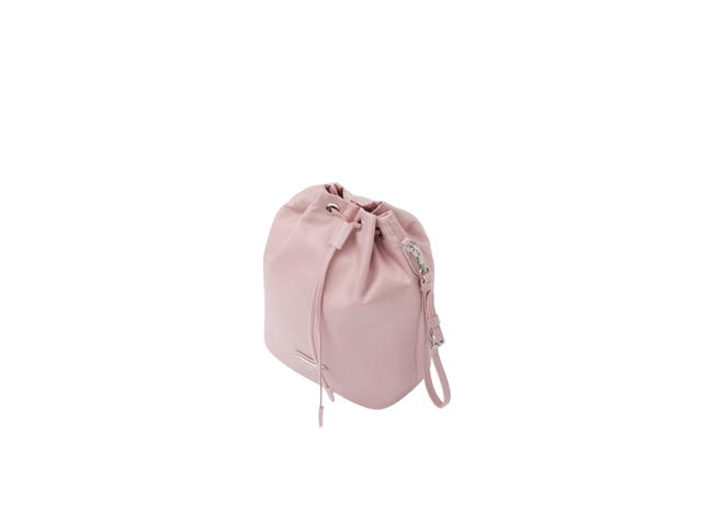 Prada Prada Re-Nylon Pouch In Fabric With Enameled Metal Triangle Logo Alabaster Pink - view 2
