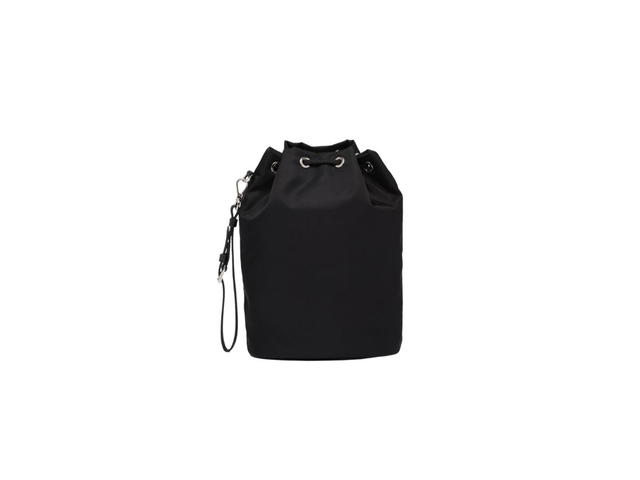Prada Prada Re-Nylon Pouch With Enameled Metal Triangle Logo-Detachable Leather Handle Black - view 2