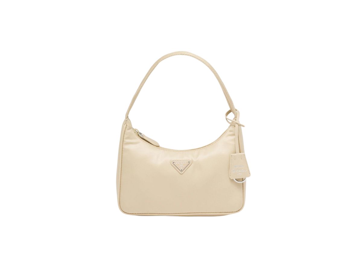 Prada Prada Re-Nylon Re-Edition 2000 Mini-Bag With Enameled Metal Triangle Logo Desert Beige