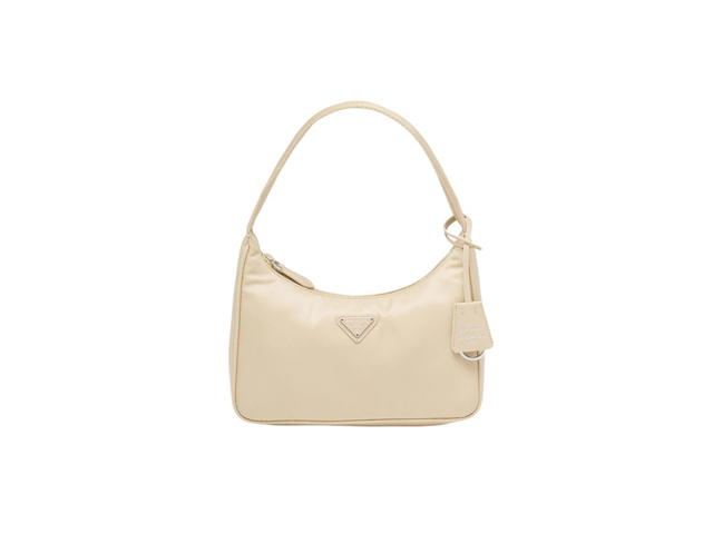 Prada Prada Re-Nylon Re-Edition 2000 Mini-Bag With Enameled Metal Triangle Logo Desert Beige - view 1