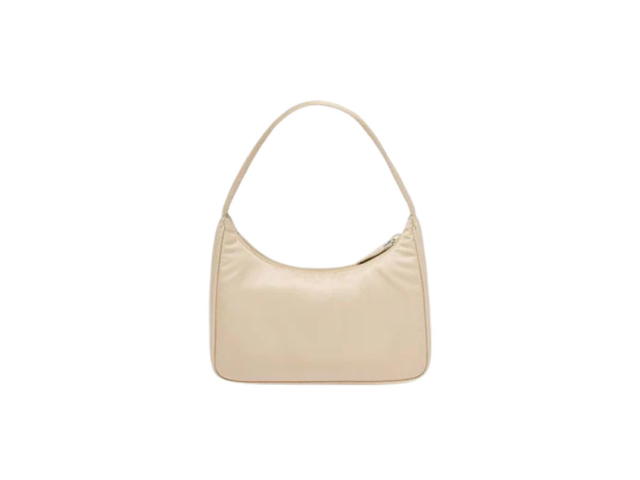 Prada Prada Re-Nylon Re-Edition 2000 Mini-Bag With Enameled Metal Triangle Logo Desert Beige - view 2