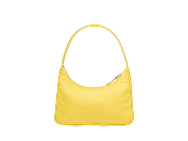 Prada Prada Re-Nylon Prada Re-Edition 2000 Mini-Bag In Fabric With Enameled Metal Triangle Logo Woven Tape Handle Citron Yellow - view 2