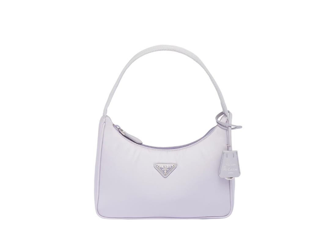 Prada Prada Re-Nylon Prada Re-Edition 2000 Mini-Bag In Fabric With Enameled Metal Triangle Logo Woven Tape Handle Wisteria