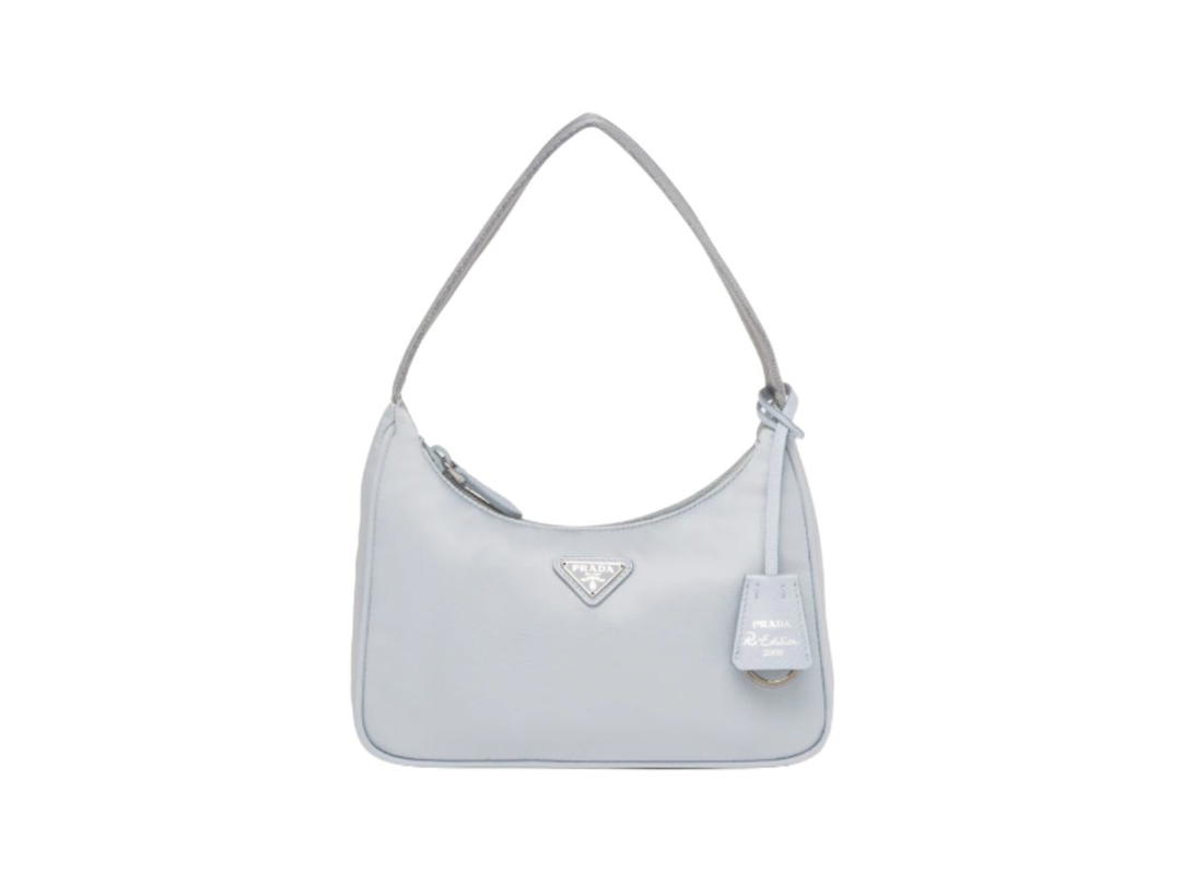Prada Prada Re-Nylon Re-Edition 2000 Mini-Bag With Enameled Metal Triangle Logo Cornflower