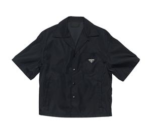 Buy Prada Re-Nylon Short Sleeved Cropped Bowling Shirt Black at Sasom – Authentic and Ready to Ship