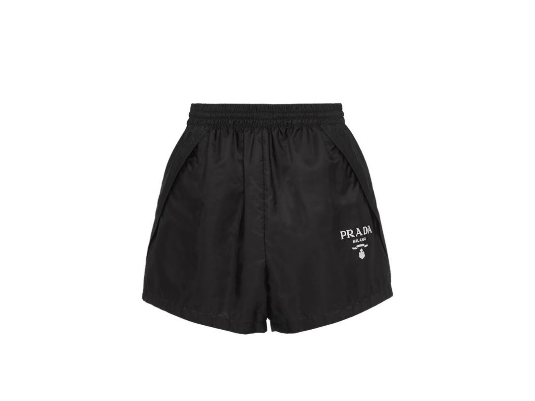 Prada Prada Re-Nylon Shorts With Embroidered Logo Black