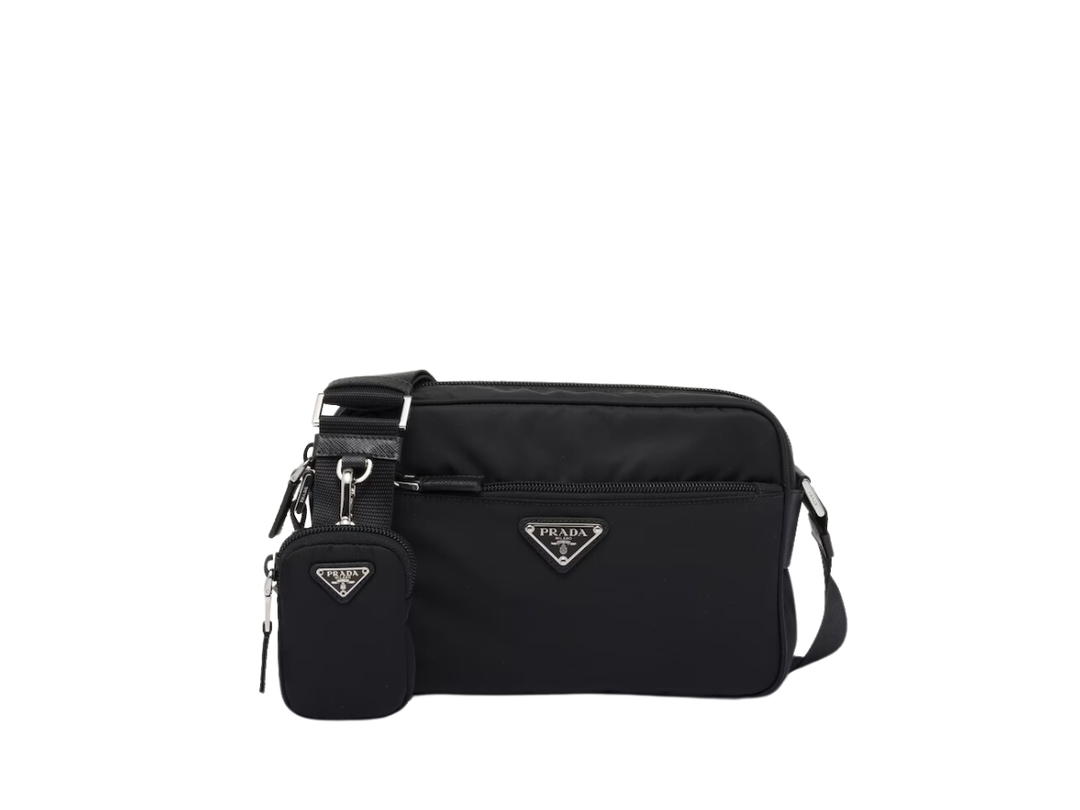 Prada Prada Re-Nylon Shoulder Bag In Nylon Zipper Pocket With Metal Hardware Black