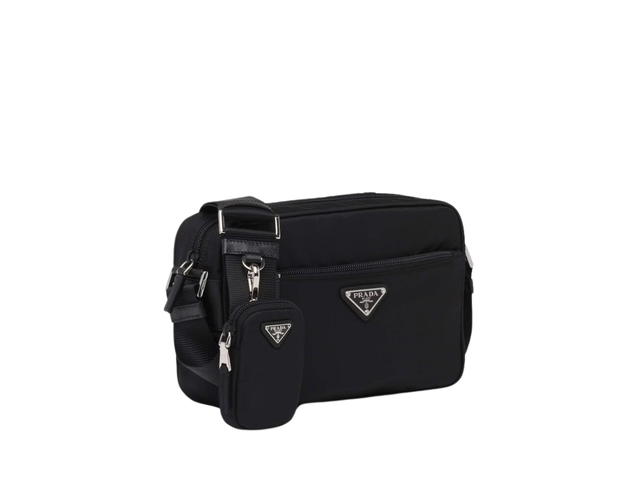 Prada Prada Re-Nylon Shoulder Bag In Nylon Zipper Pocket With Metal Hardware Black - view 2