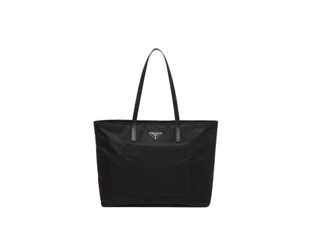 Prada Prada Re-Nylon Tote Bag With Enameled Metal Triangle Logo And Metal Hardware Black - view 1