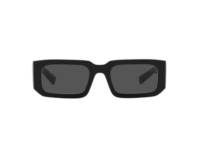 Prada Prada Rectangle Sunglasses In Black Acetate Frame With Grey Lenses - view 2