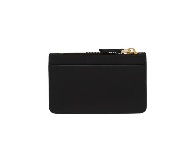 Prada Prada Saffiano And Leather Card Holder Black - view 2