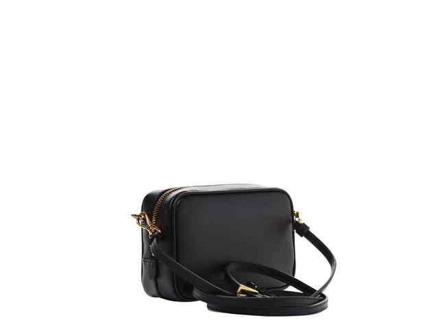 Prada Prada Saffiano Fiocco Bow Camera Crossbody Bag In Leather With Gold Hardware Black - view 2