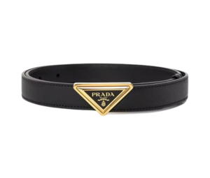 Buy Prada Saffiano Leather Belt In Enamelled triangle logo With Gold-Tone Hardware Black at Sasom – Authentic and Ready to Ship