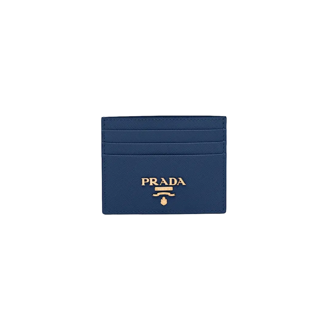 Prada Prada Saffiano Leather Card Holder Bluette