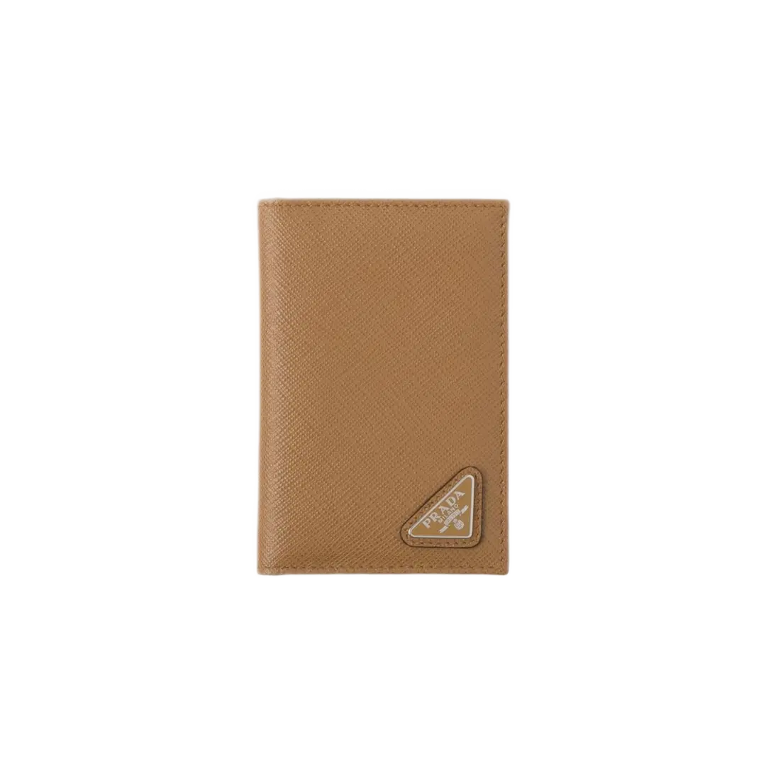 Prada Prada Saffiano Leather Card Holder Caramel