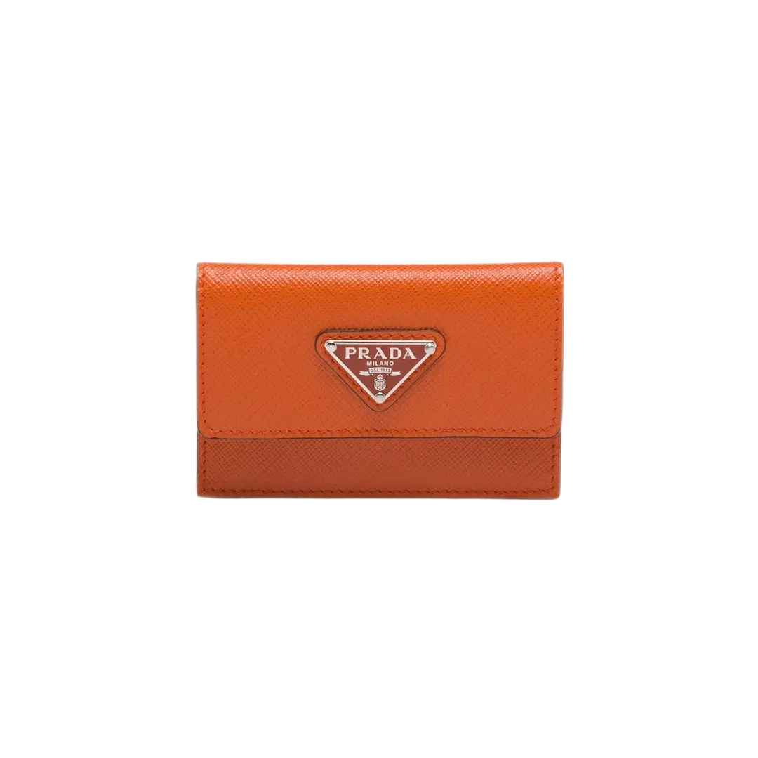 Prada Prada Saffiano Leather Card Holder Papaya