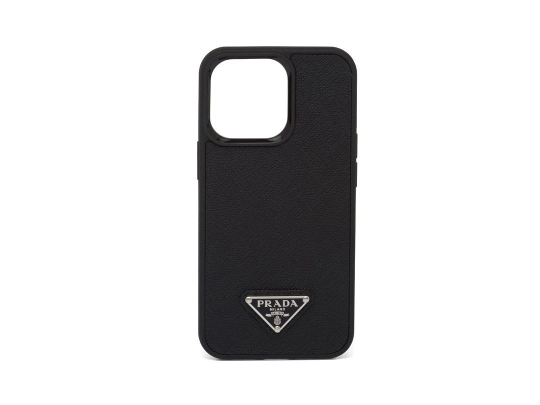 Prada Prada Saffiano Leather Iphone 15 Pro Black