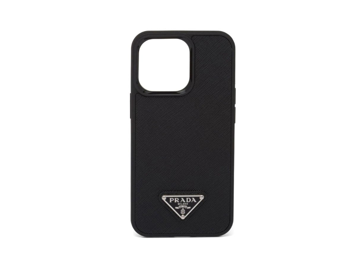 Prada Prada Saffiano Leather Iphone 15 Pro Black