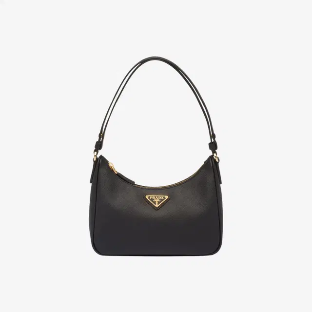 Prada Prada Re-Edition Saffiano Leather Mini-Bag With Enameled Metal Triangle Logo Black - view 1