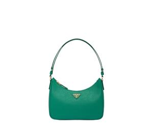 Buy Prada Re-Edition Saffiano Leather Mini-Bag With Enameled Metal Triangle Logo Mango at Sasom – Authentic and Ready to Ship