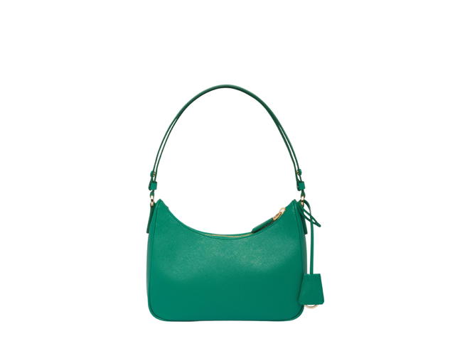 Prada Prada Re-Edition Saffiano Leather Mini-Bag With Enameled Metal Triangle Logo Mango - view 2