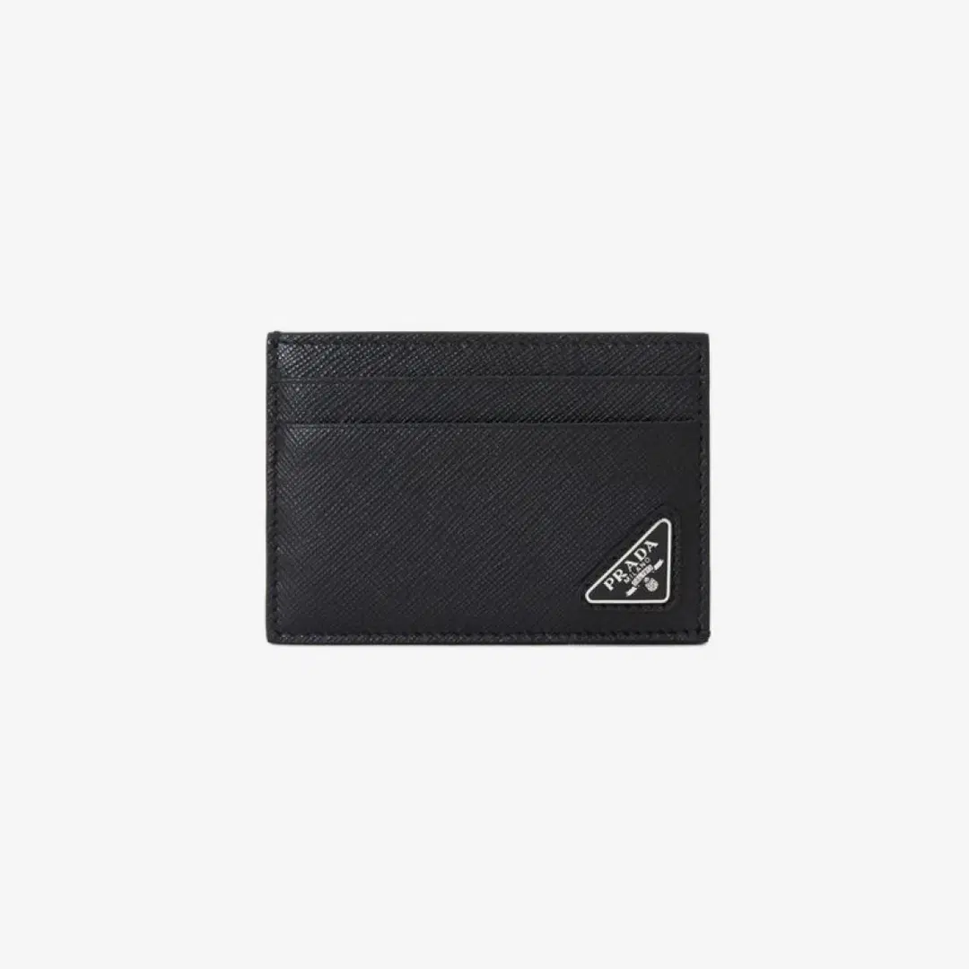 Prada Prada Saffiano Leather Money Clip Card Holder Black