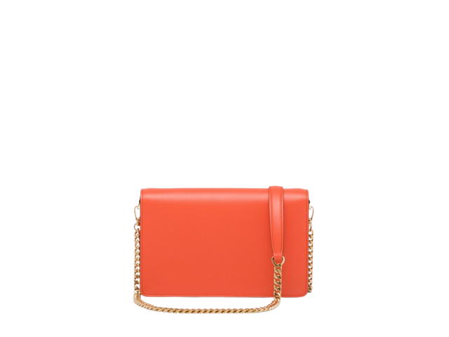 Prada Prada Saffiano Leather Shoulder Bag 21CM In Leather Magnetic Flap Closure With Enameled Metal Triangle Logo Orange - view 2