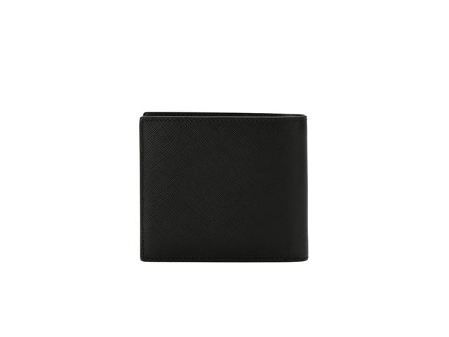 Prada Prada Saffiano Leather Wallet Silver Logo Black - view 2