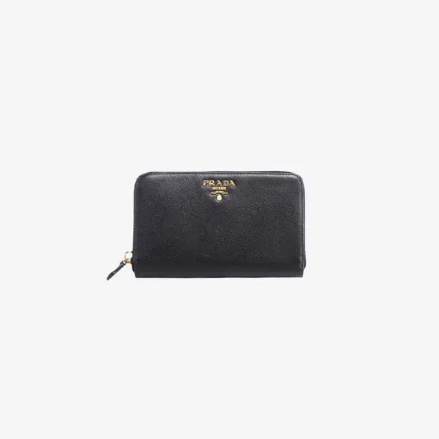 Prada Prada Saffiano Metal Logo Zip Wallet Black - view 1