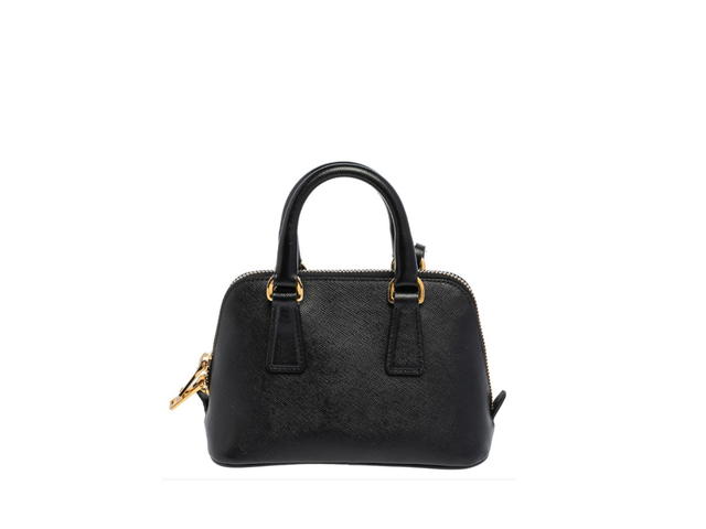 Prada Prada Saffiano Mini Bag In Black Leather With Gold Metal Hardware - view 2