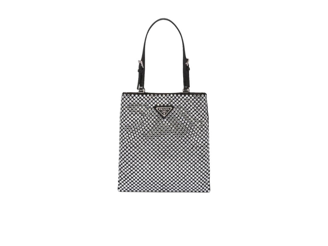 Prada Prada Satin Handbag With Crystals In Fabric-Synthetics Crystal With Metal Hardware Crystal