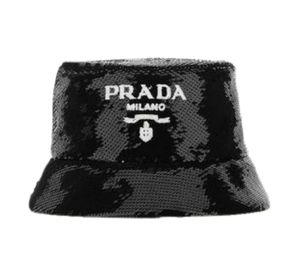 Buy Prada Sequin Bucket Hat With Contrast Logo Black at Sasom – Authentic and Ready to Ship