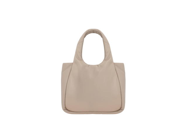 Prada Prada Small Padded Re-Nylon Tote Bag With Enameled Metal Triangle Logo And Metal Hardware Desert Beige - view 3