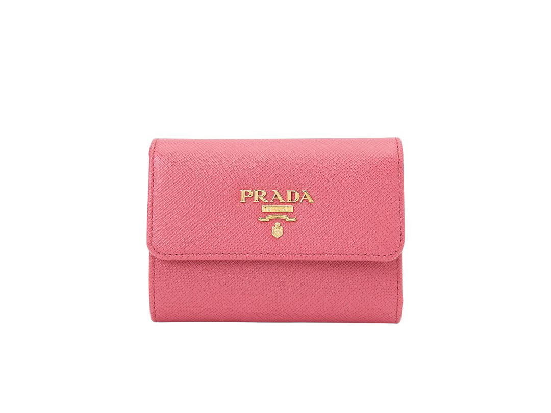 Prada Prada Small Saffiano Leather Wallet Pink