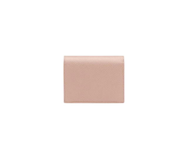 Prada Prada Small Saffiano Leather Wallet With Enameled Metal Triangle Logo Powder Pink - view 2