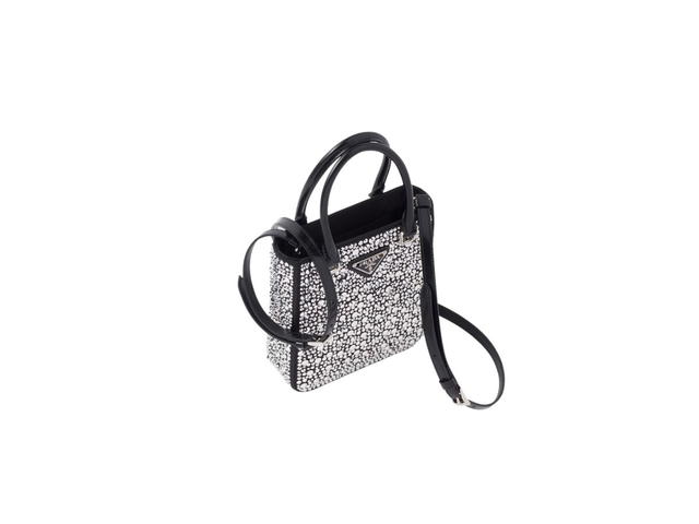 Prada Prada Small Satin Tote Bag With Crystals With Enameled Metal Triangle Logo And Metal Hardware Metal - view 2
