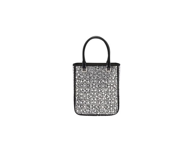 Prada Prada Small Satin Tote Bag With Crystals With Enameled Metal Triangle Logo And Metal Hardware Metal - view 3