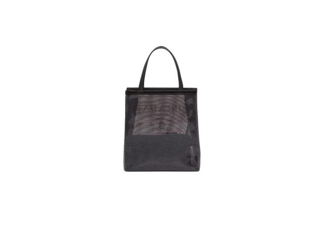 Prada Prada Small Sequined Mesh Tote Bag With Metal Hardware Black - view 2