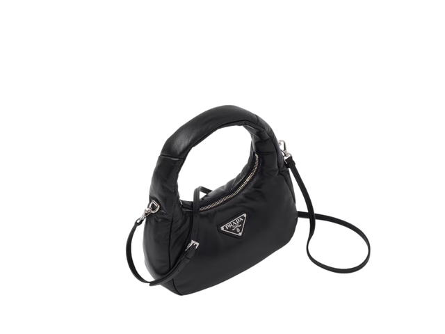 Prada Prada Soft Padded Nappa Leather Mini-Bag With Light Padding Black - view 2