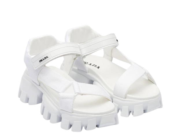 Prada Prada Sporty Woven Nylon Tape Sandals White - view 3