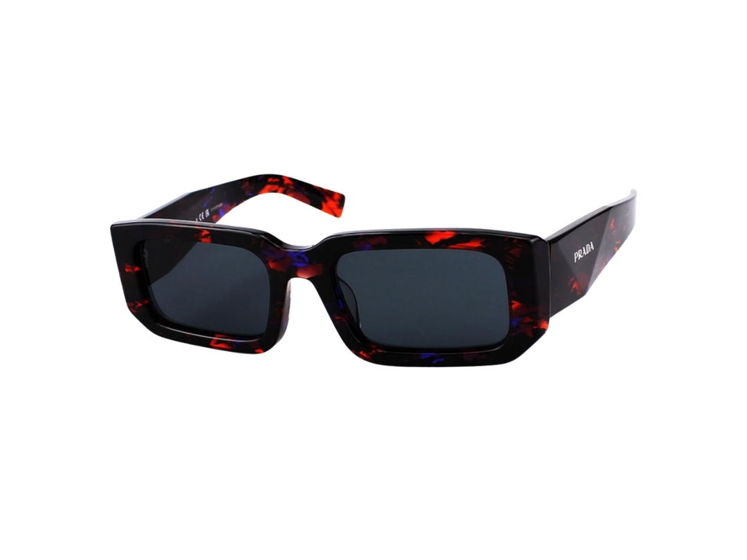 Prada Prada SPR-06Y-F-06V-5S0-54 Sunglasses In Blue-Red Havana Acetate Frame With Grey Lens
