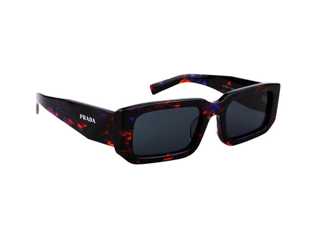 Prada Prada SPR-06Y-F-06V-5S0-54 Sunglasses In Blue-Red Havana Acetate Frame With Grey Lens - view 3