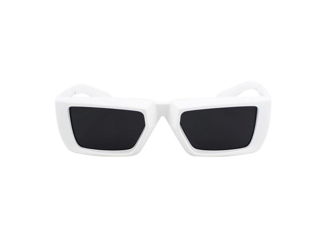 Prada Prada SPR-24Y-461-5S0-55 Sunglasses In White Acetate Frame With Lettering Logo Black Lenses - view 2